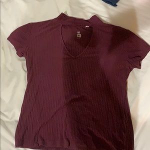 Maroon choker shirt